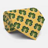 Gold Saint Patrick Kleeblatt Jewel, Perlen Gelb Krawatte (Gerollt)