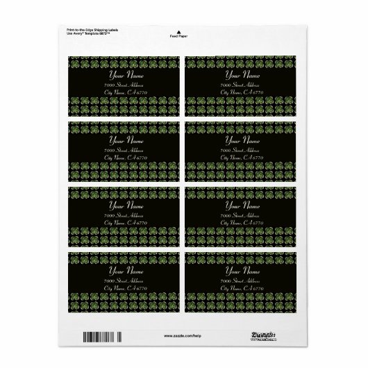 Gold Saint Patrick Kleeblatt Jewel und Pearls Blac (Vorne)