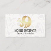 Gold Salon Hair Stylist-Logo Terminkarte (Vorderseite)