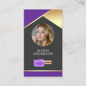 Gold Salon Nail Polnischer Flaschengitter Manicuri Visitenkarte (Vorderseite)