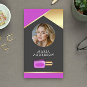 Gold Salon Nail Polnischer Flaschengitter Manicuri Visitenkarte