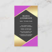 Gold Salon Nail Polnischer Flaschengitter Manicuri Visitenkarte (Rückseite)