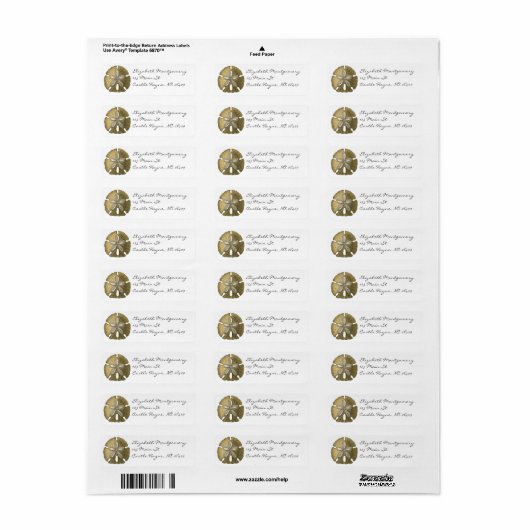 Gold Sand Dollar Labels (Vorne)