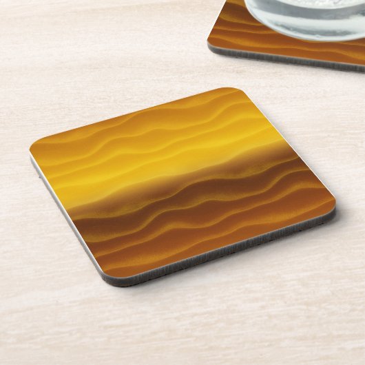 Gold Sand Dunes Abstrakt Untersetzer (Linke Seite)