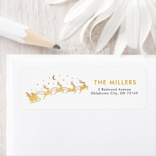 Gold Santa im Schlitten mit Rentieren (Insitu)