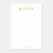 Gold Santa im Schlitten mit Rentieren Post-it Klebezettel (Vorderseite)