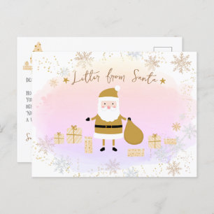 Gold Santa's Nice Liste, Brief vom Weihnachtsmann Feiertagspostkarte