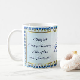 Gold Sapphire Blue 45. Hochzeitstag Kaffeetasse