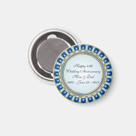 Gold Sapphire Blue 45. Hochzeitstag Magnet