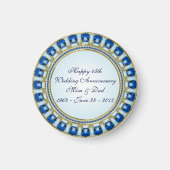 Gold Sapphire Blue 45. Hochzeitstag Magnet (Vorne)