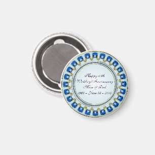 Gold Sapphire Blue 45. Hochzeitstag Magnet