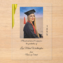 Gold Satin Abitur-Ankündigung Acryleinladungen