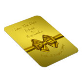 Gold Satin Bow - Speichern Sie das Date Magnet (Rechte Seite)