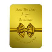 Gold Satin Bow - Speichern Sie das Date Magnet (Vertikal)