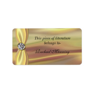 Gold Satin Buchzeichen Sticker Adressaufkleber