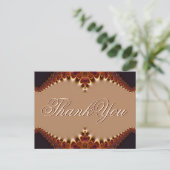 Gold Satin Chocolate Lace Vielen Dank Postcard Postkarte (Stehend Vorderseite)