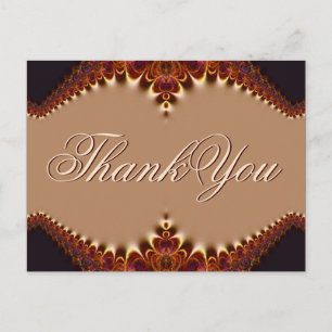 Gold Satin Chocolate Lace Vielen Dank Postcard Postkarte