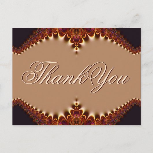 Gold Satin Chocolate Lace Vielen Dank Postcard Postkarte (Vorderseite)