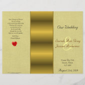 Gold Satin-Effekt Hochzeitsprogramm (Vorderseite)