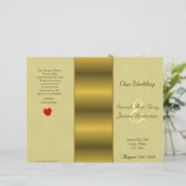 Gold Satin-Effekt Hochzeitsprogramm (Stehend Vorderseite)