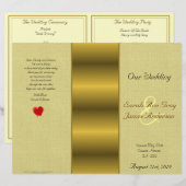 Gold Satin-Effekt Hochzeitsprogramm (Vorne/Hinten)