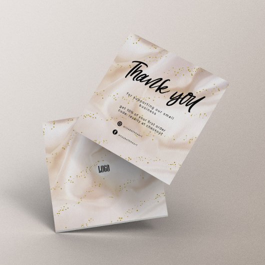 Gold Satin Glitzer Business Danke Karte