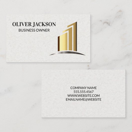 Gold-Säulen | Modern stilvoll Visitenkarte (Vorne/Hinten)