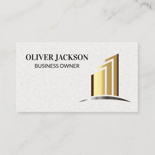 Gold-Säulen | Modern stilvoll Visitenkarte (Vorderseite)