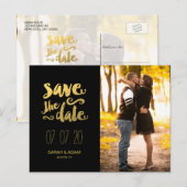 Gold Save Our Date 2 | Save the Date Postkarte (Vorne/Hinten)
