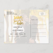 Gold Save Our Date 2 | Save the Date Postkarte (Rückseite)