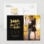 Gold Save Our Date | Save the Date Postkarte (Vorne/Hinten)