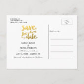 Gold Save Our Date | Save the Date Postkarte (Rückseite)