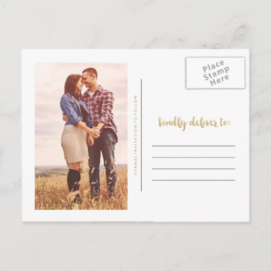 GOLD SAVE THE DATE // Ankündigung Datum freihalten (Rückseite)