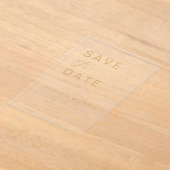 Gold Save the Date Elegantes Minimalistisches Skri Acryleinladungen (Ablage )