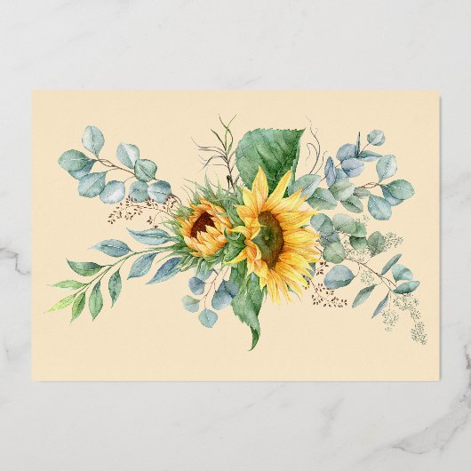 Gold Save the Date FotoCollage Folieneinladung (Rückseite)