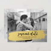 GOLD | SAVE THE DATE POSTCARD ANKÜNDIGUNGSPOSTKARTE (Vorne/Hinten)
