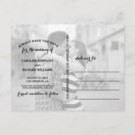 GOLD | SAVE THE DATE POSTCARD ANKÜNDIGUNGSPOSTKARTE (Rückseite)