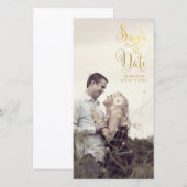 Gold Save the Date Script Overlay Foto Cards (Vorne/Hinten)