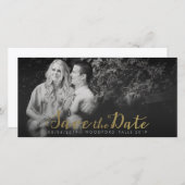 Gold Save the Date Script Overlay Foto Cards (Vorne/Hinten)