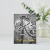 Gold Save the Date Typografie-Ankündigung Ankündigungspostkarte (Stehend Vorderseite)