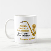 Gold Saxophone Player Personalisiert Band Kaffeetasse (Links)