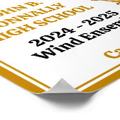 Gold Saxophone Player Personalisiert Band Poster (Ecke)