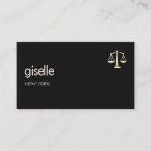 Gold Scales of Justice Attorney at Law Black Visitenkarte (Vorderseite)