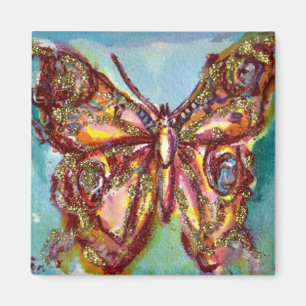 GOLD-SCHALTFLÄCHE IN BLAU MAGNET