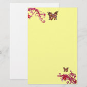 GOLD-SCHALTFLÄCHE, rosa, hellgelb Briefpapier (Vorne/Hinten)