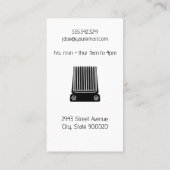 Gold-Schere Comb | Ledertextur Visitenkarte (Rückseite)