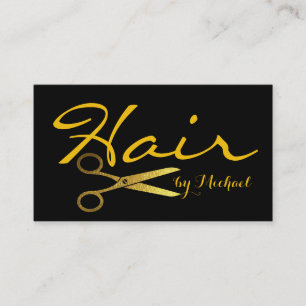 Gold Schere Friseur #3 Visitenkarte