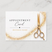 Gold Scheren Friseursalon Terminkarte (Vorderseite)