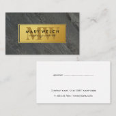 Gold | Schiefer Rock | Klassisches Monogramm Terminkarte (Vorne/Hinten)