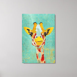 Gold schielende Giraffen Kunst Leinwand